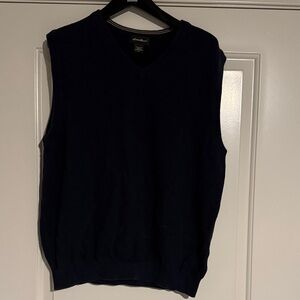 Eddie Bauer Men's Dark Blue V-Neck Sweater Vest